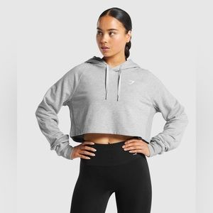 Gymshark Training Cropped Hoodie - Gray